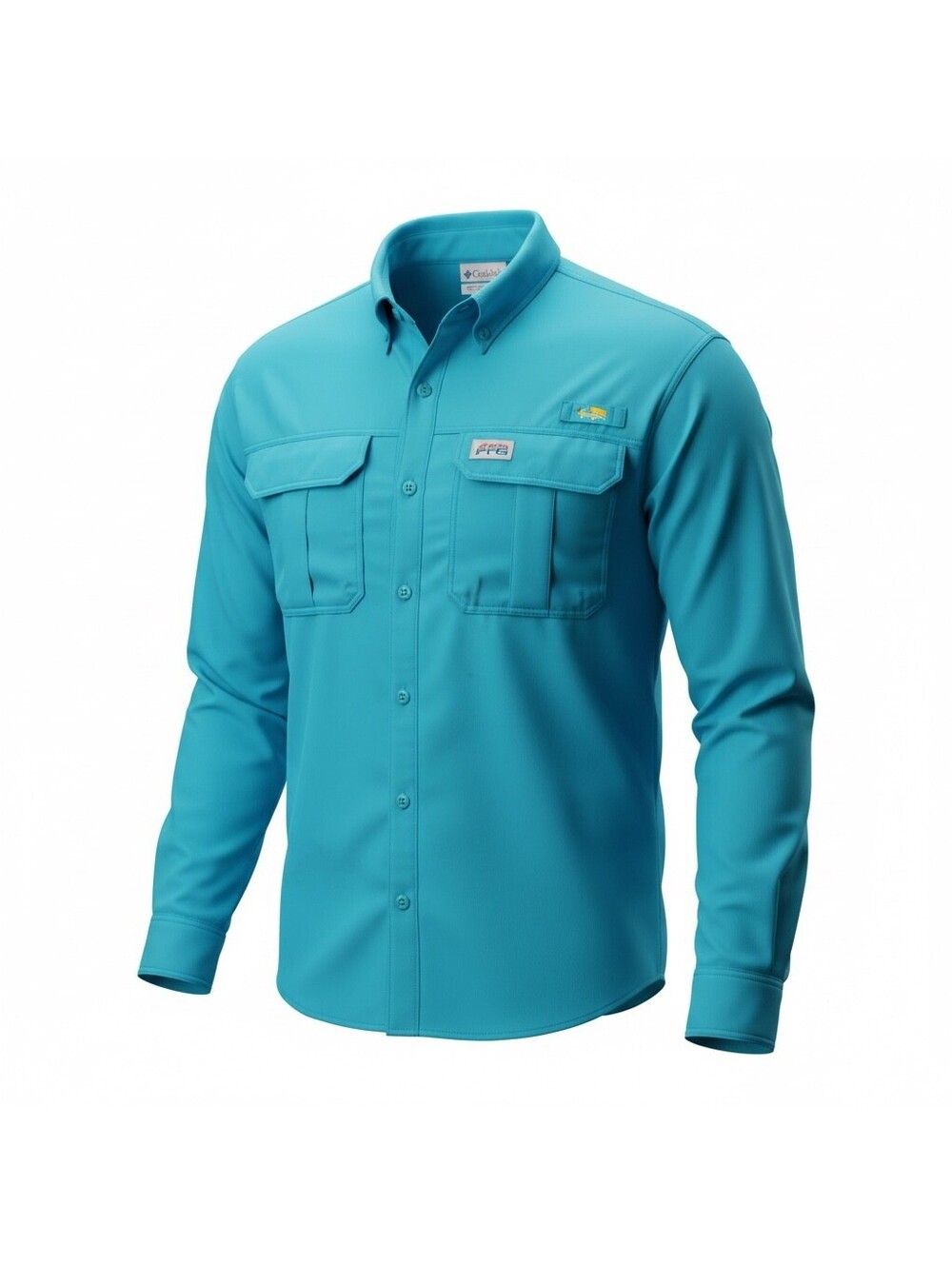 Columbia PFG Omni-Shade Fishing Shirt Mens S Blue Long Sleeve Vented Back